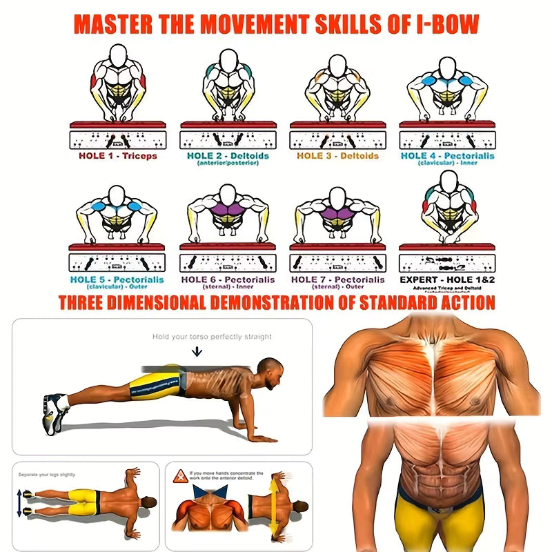 Push-up Board Set Portable Multifunctional Push-up Bar Foldable Fitness